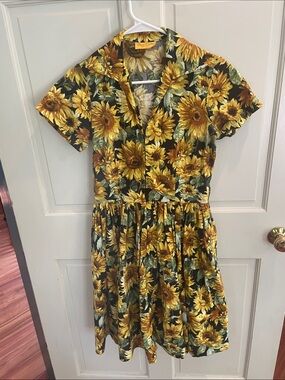 Bernie Dexter Yellow Sunflower Print Dress